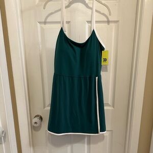 All in Motion Green Dress with White Trim